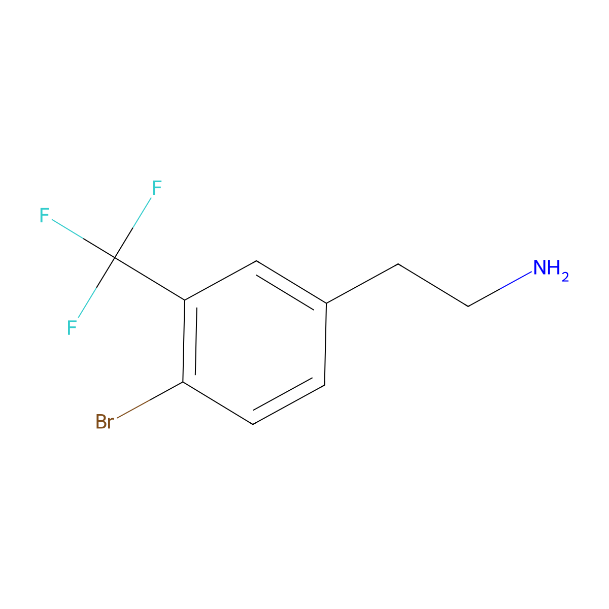 4-Bromo-3-trifluoromethyl-benzeneethanamine molecular structure, CAS 1379936-68-1
