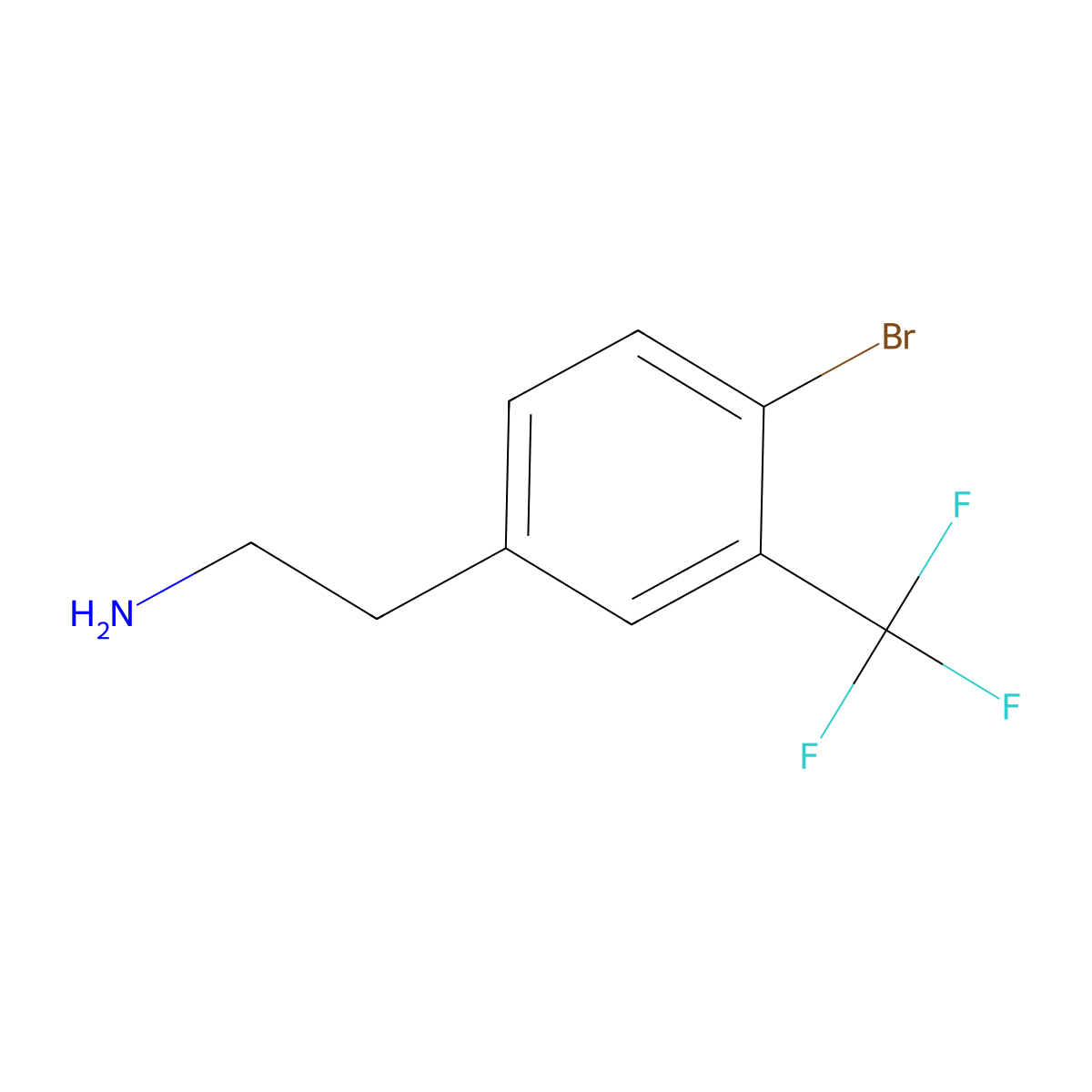 4-Bromo-3-trifluoromethyl-benzeneethanamine molecular structure, CAS 1379936-68-1