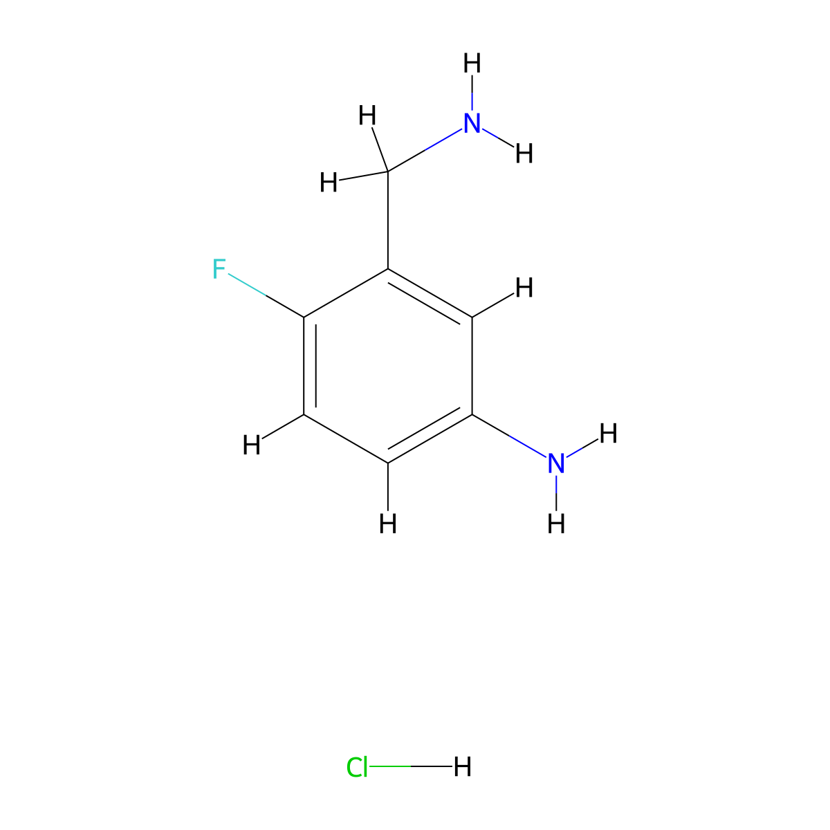 3-(Aminomethyl)-4-fluoroanilinehydrochloride molecular structure, CAS 1379944-51-0