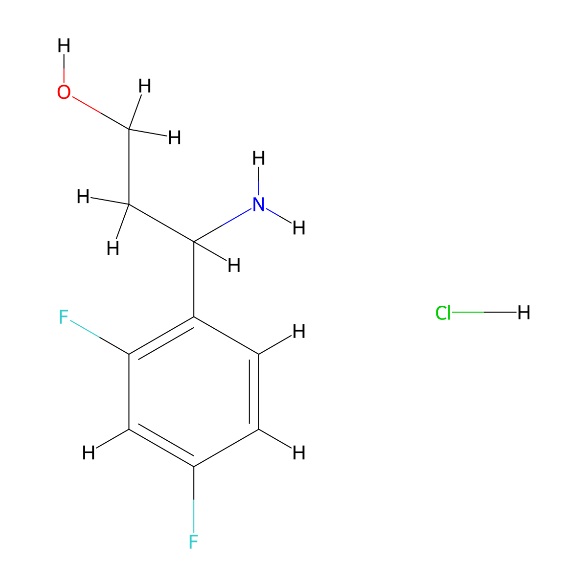 3-Amino-3-(2,4-difluorophenyl)propan-1-ol hydrochloride molecular structure, CAS 1379947-00-8