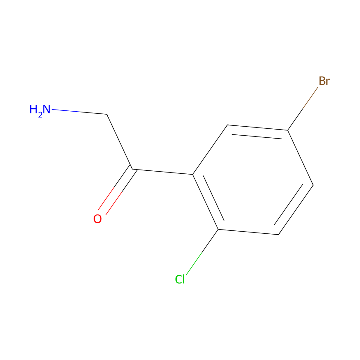 2-Amino-1-(5-bromo-2-chlorophenyl)ethan-1-one molecular structure, CAS 1379950-95-4