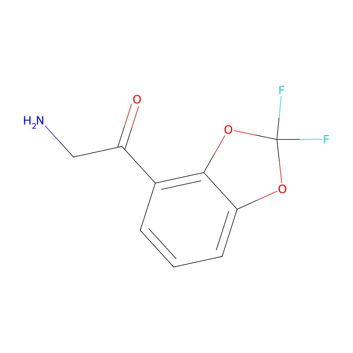 2-Amino-1-(2,2-difluoro-1,3-dioxaindan-4-yl)ethan-1-one molecular structure, CAS 1379951-95-7
