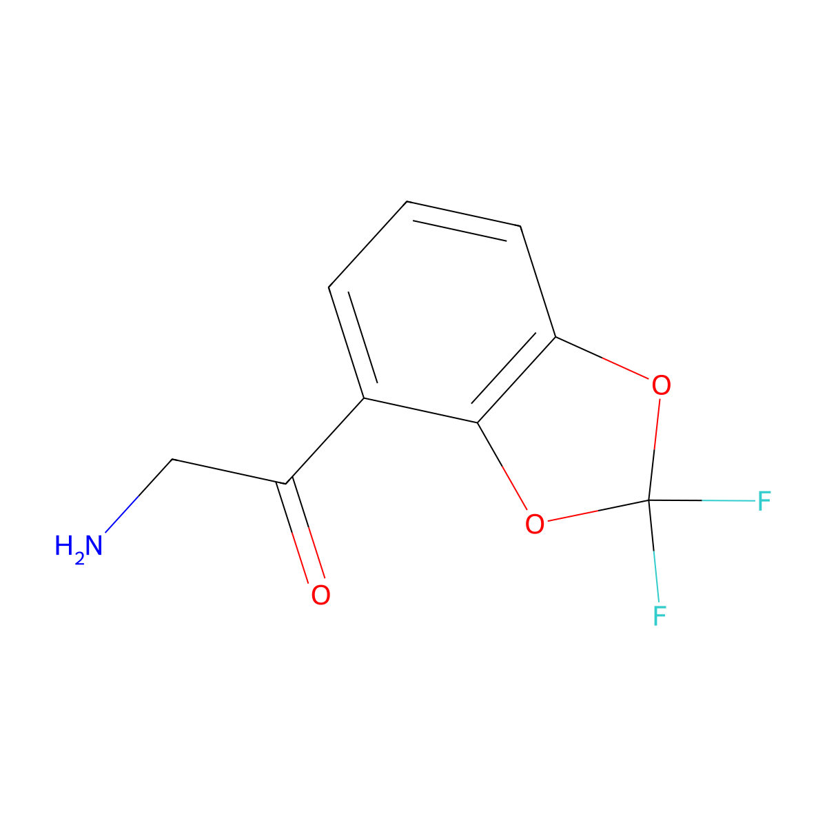 2-Amino-1-(2,2-difluoro-1,3-dioxaindan-4-yl)ethan-1-one molecular structure, CAS 1379951-95-7