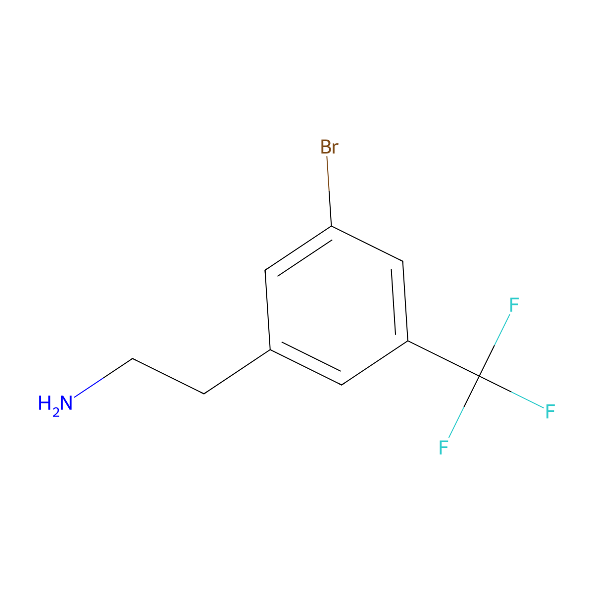 2-[3-Bromo-5-(trifluoromethyl)phenyl]ethan-1-amine molecular structure, CAS 1379956-39-4