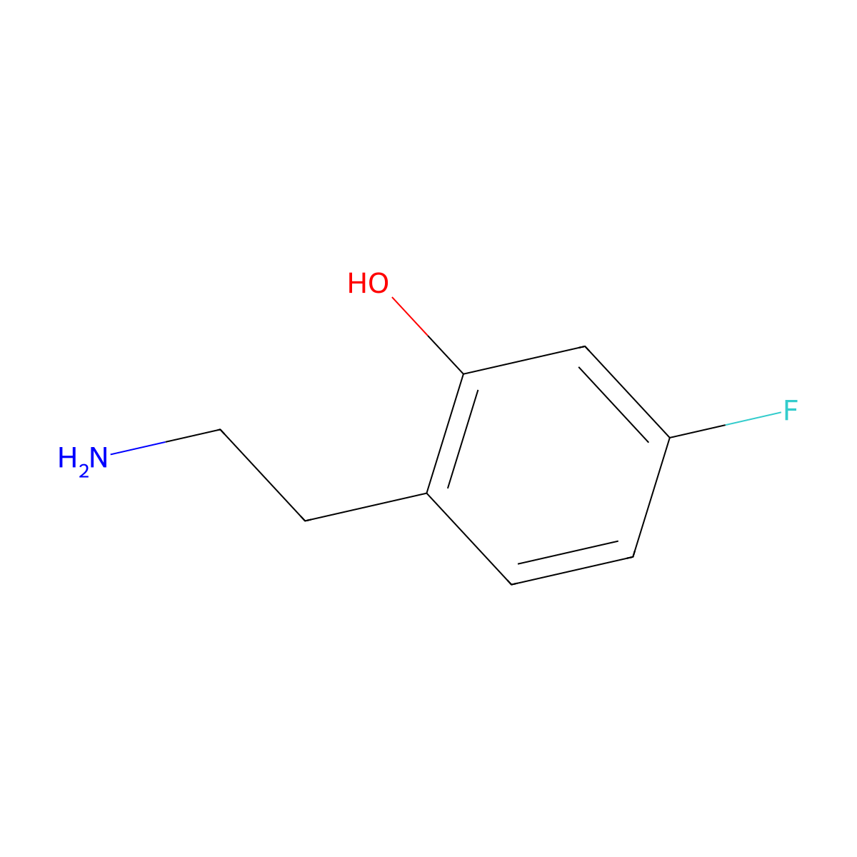 2-(2-Aminoethyl)-5-fluorophenol molecular structure, CAS 1379959-24-6