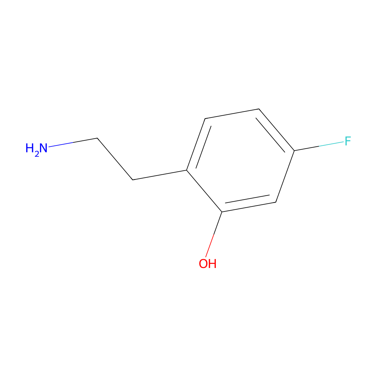 2-(2-Aminoethyl)-5-fluorophenol molecular structure, CAS 1379959-24-6