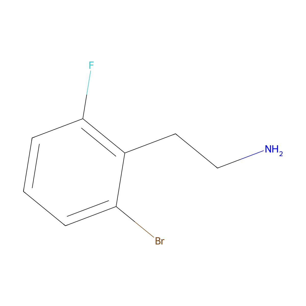 Benzeneethanamine, 2-bromo-6-fluoro- molecular structure, CAS 1379967-14-2
