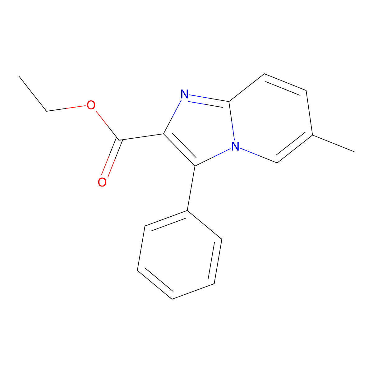 Ethyl 6-methyl-3-phenylimidazo[1,2-A]pyridine-2-carboxylate molecular structure, CAS 137997-25-2
