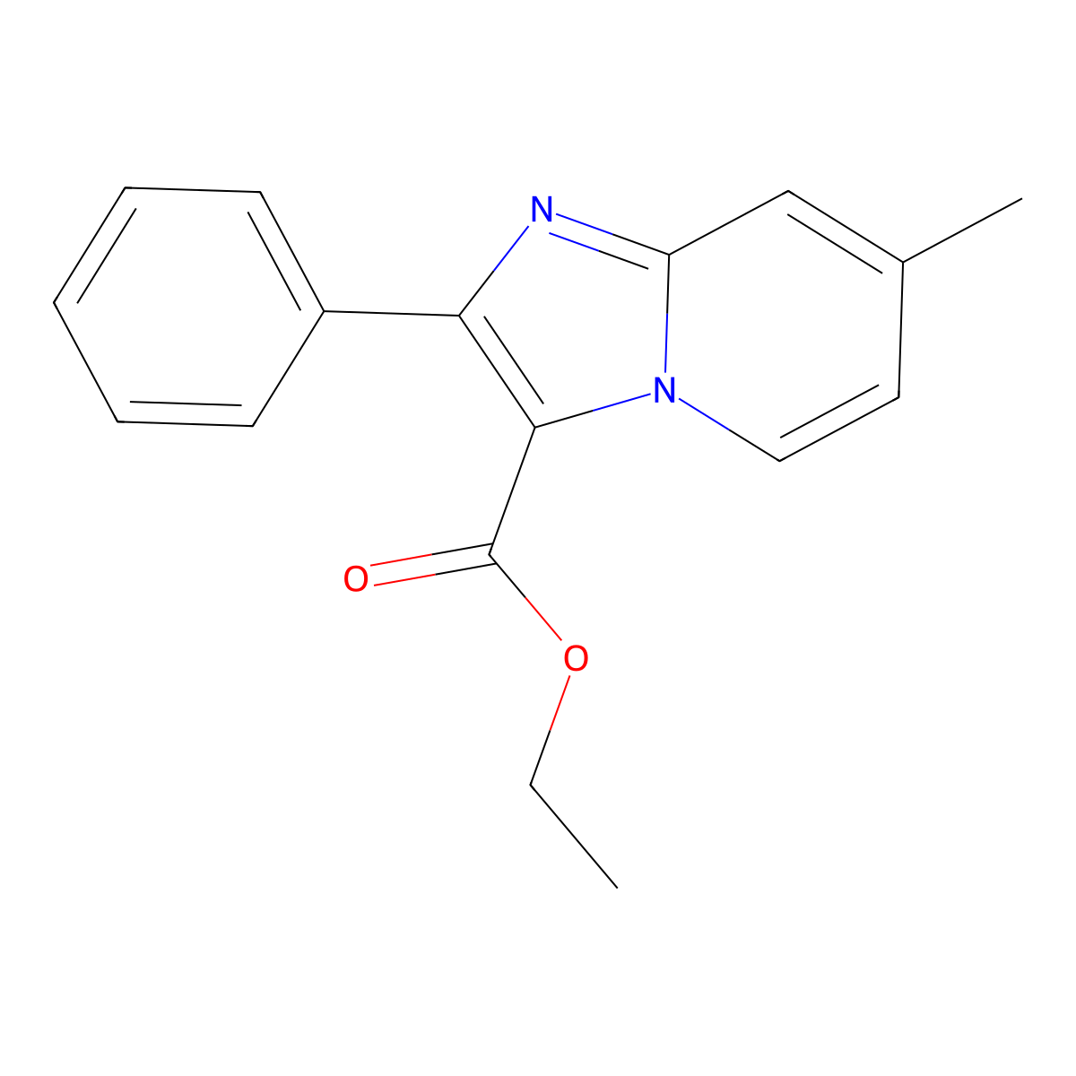 Ethyl 7-methyl-2-phenylimidazo[1,2-a]pyridine-3-carboxylate molecular structure, CAS 137997-34-3