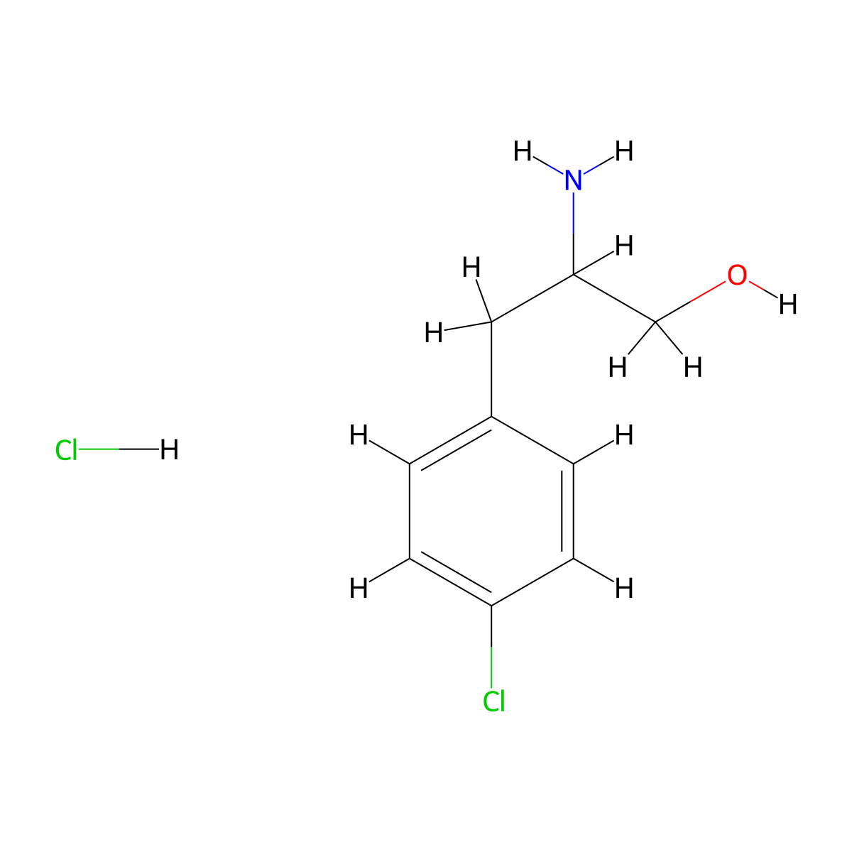 4-Chlorophenylalaninol Hydrochloride molecular structure, CAS 1379971-06-8