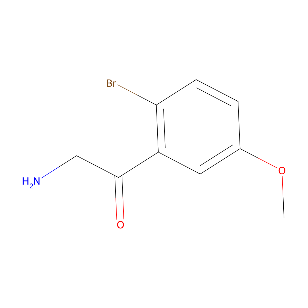 2-Amino-1-(2-bromo-5-methoxyphenyl)ethan-1-one molecular structure, CAS 1379972-08-3