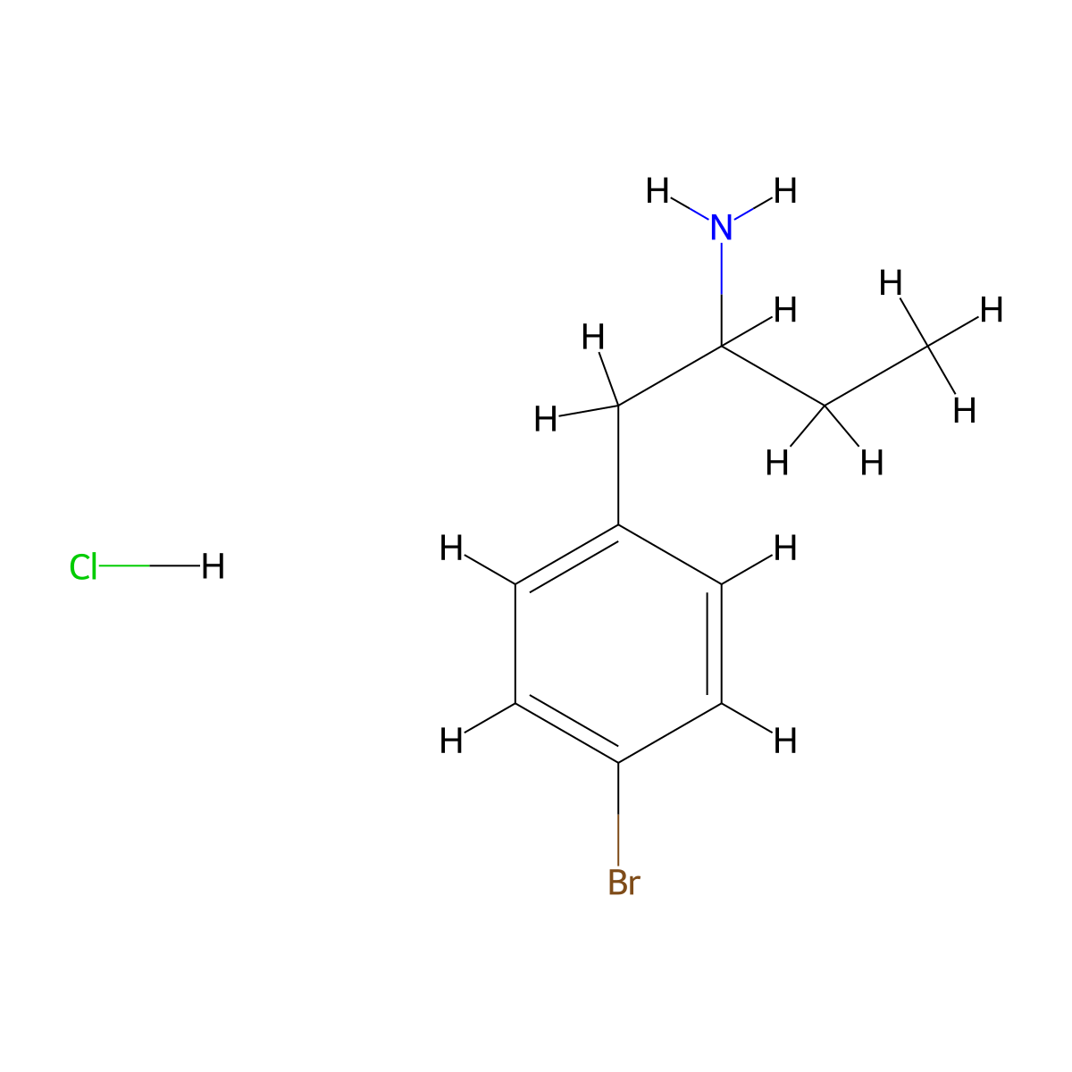 1-(4-Bromophenyl)butan-2-amine hydrochloride molecular structure, CAS 1379972-38-9