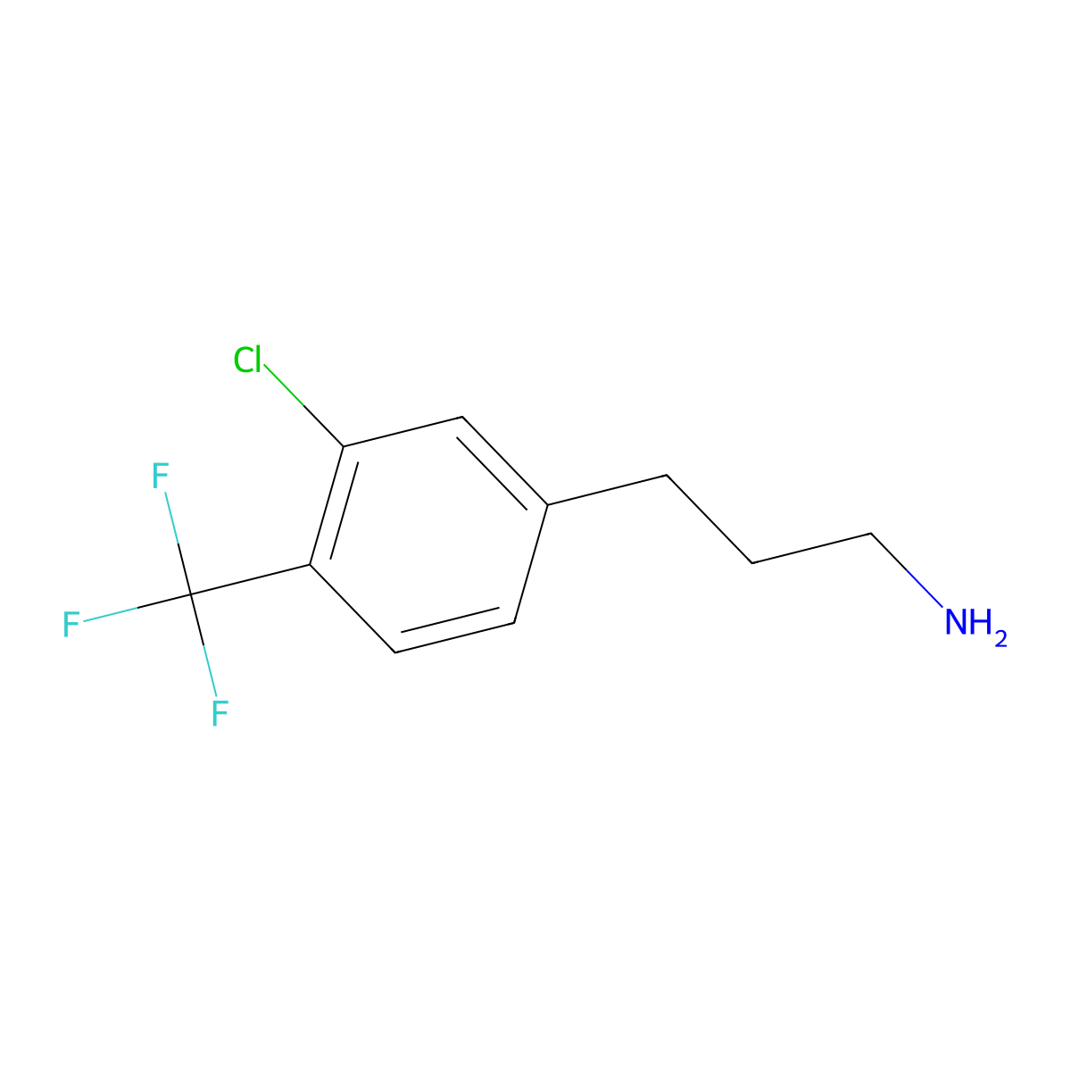 3-[3-Chloro-4-(trifluoromethyl)phenyl]propan-1-amine molecular structure, CAS 1379976-66-5