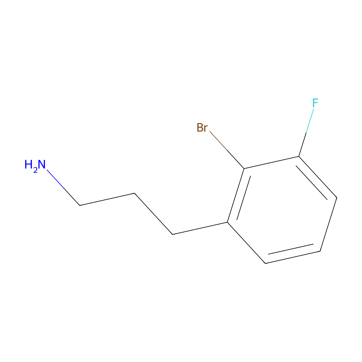 3-(2-Bromo-3-fluorophenyl)propan-1-amine molecular structure, CAS 1379978-57-0
