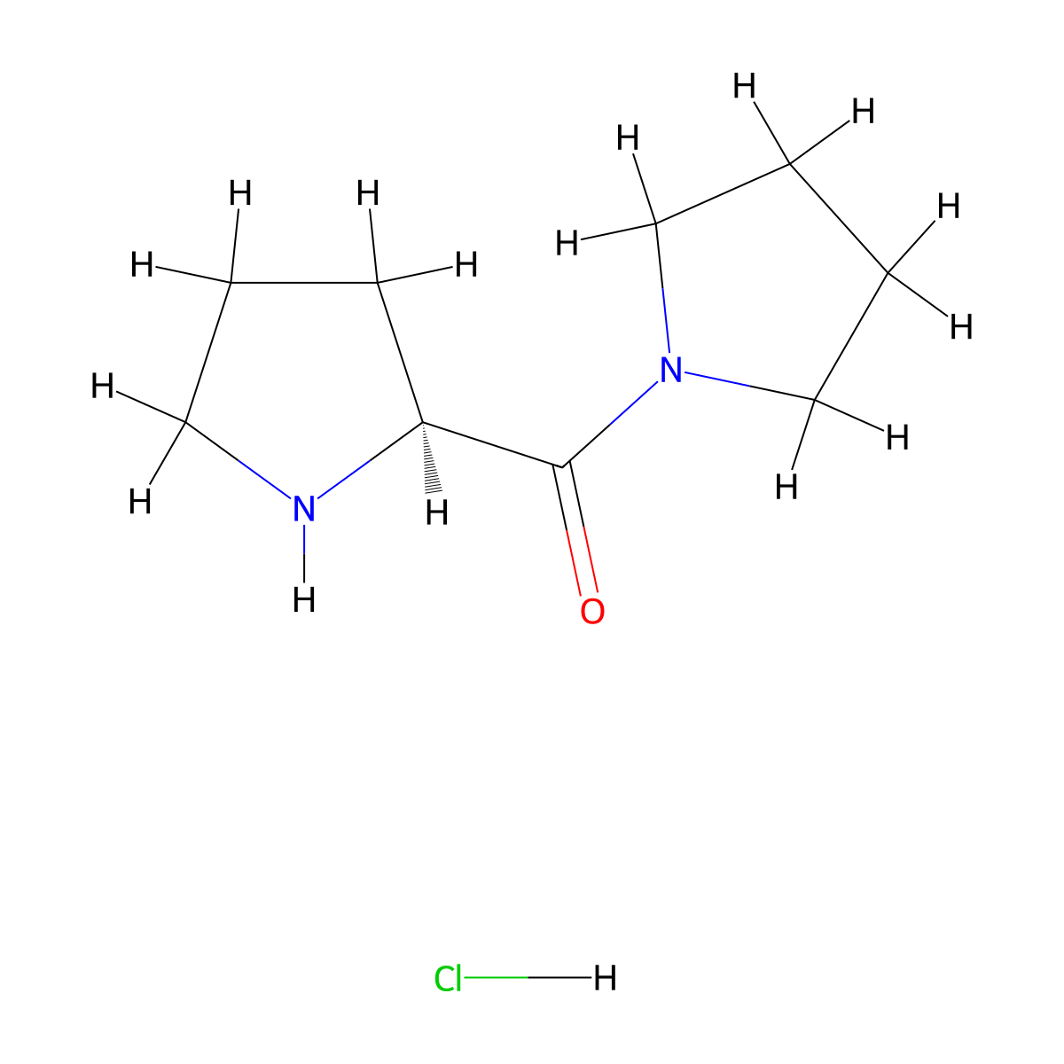 (2S)-2-(pyrrolidine-1-carbonyl)pyrrolidine hydrochloride molecular structure, CAS 137998-15-3