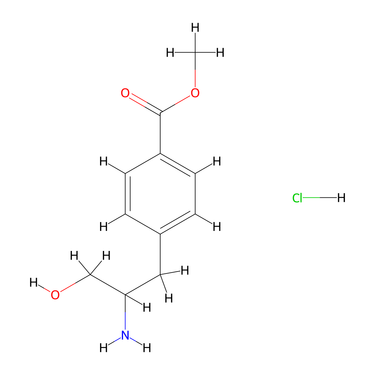 Methyl 4-(2-amino-3-hydroxypropyl)benzoate hydrochloride molecular structure, CAS 1379982-14-5