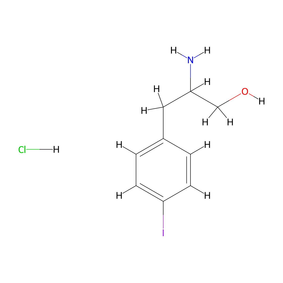 2-Amino-3-(4-iodophenyl)propan-1-ol hydrochloride molecular structure, CAS 1379994-17-8