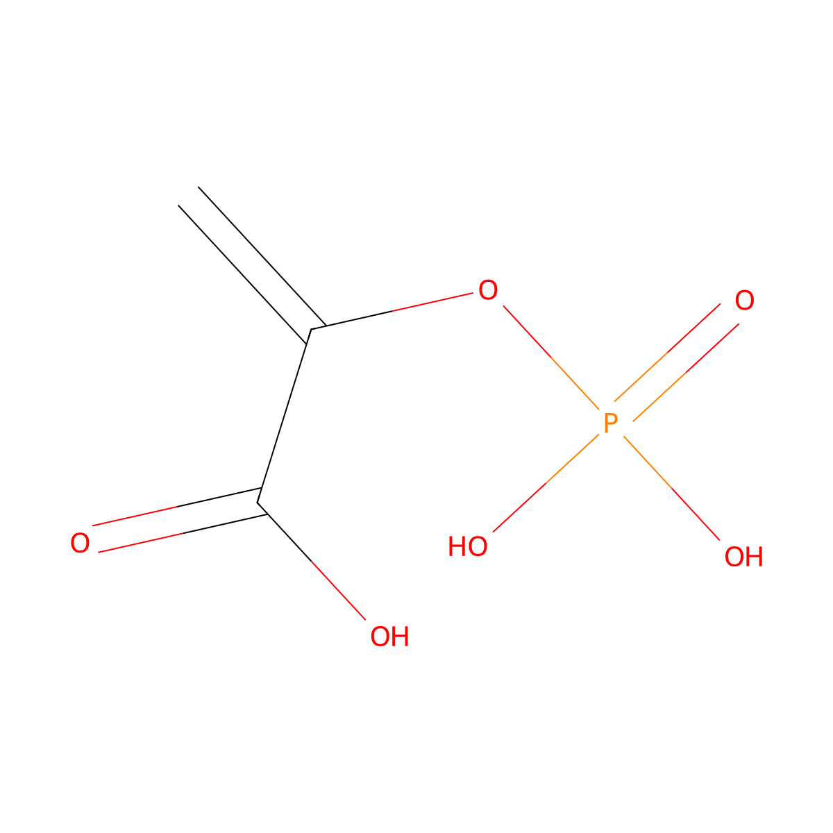 Phosphoenolpyruvate molecular structure, CAS 138-08-9