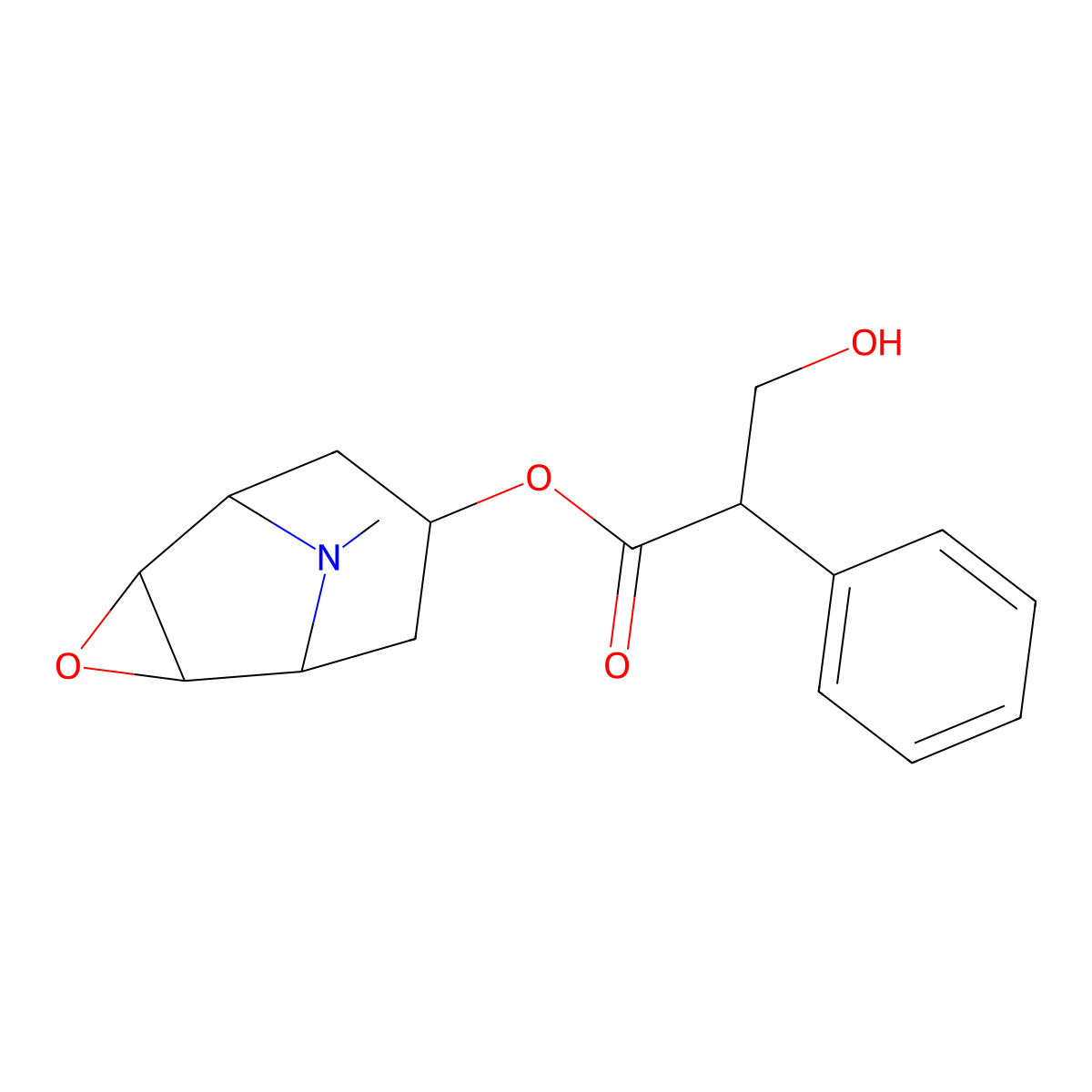 Scopolamine molecular structure, CAS 138-12-5