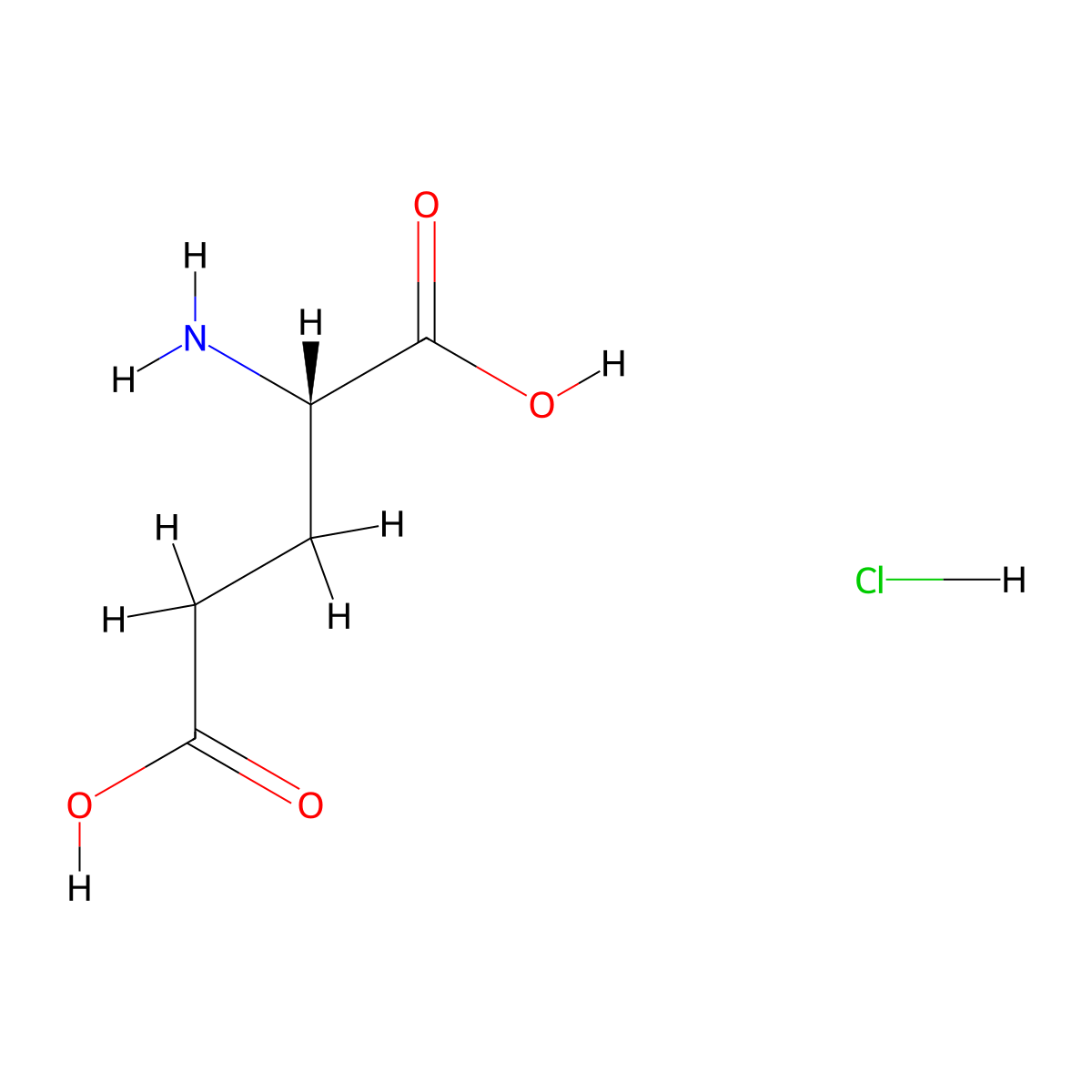 Glutamic Acid Hydrochloride molecular structure, CAS 138-15-8