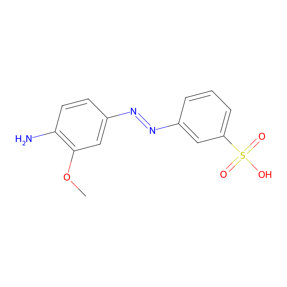 Benzenesulfonic acid, 3-(2-(4-amino-3-methoxyphenyl)diazenyl)- molecular structure, CAS 138-28-3