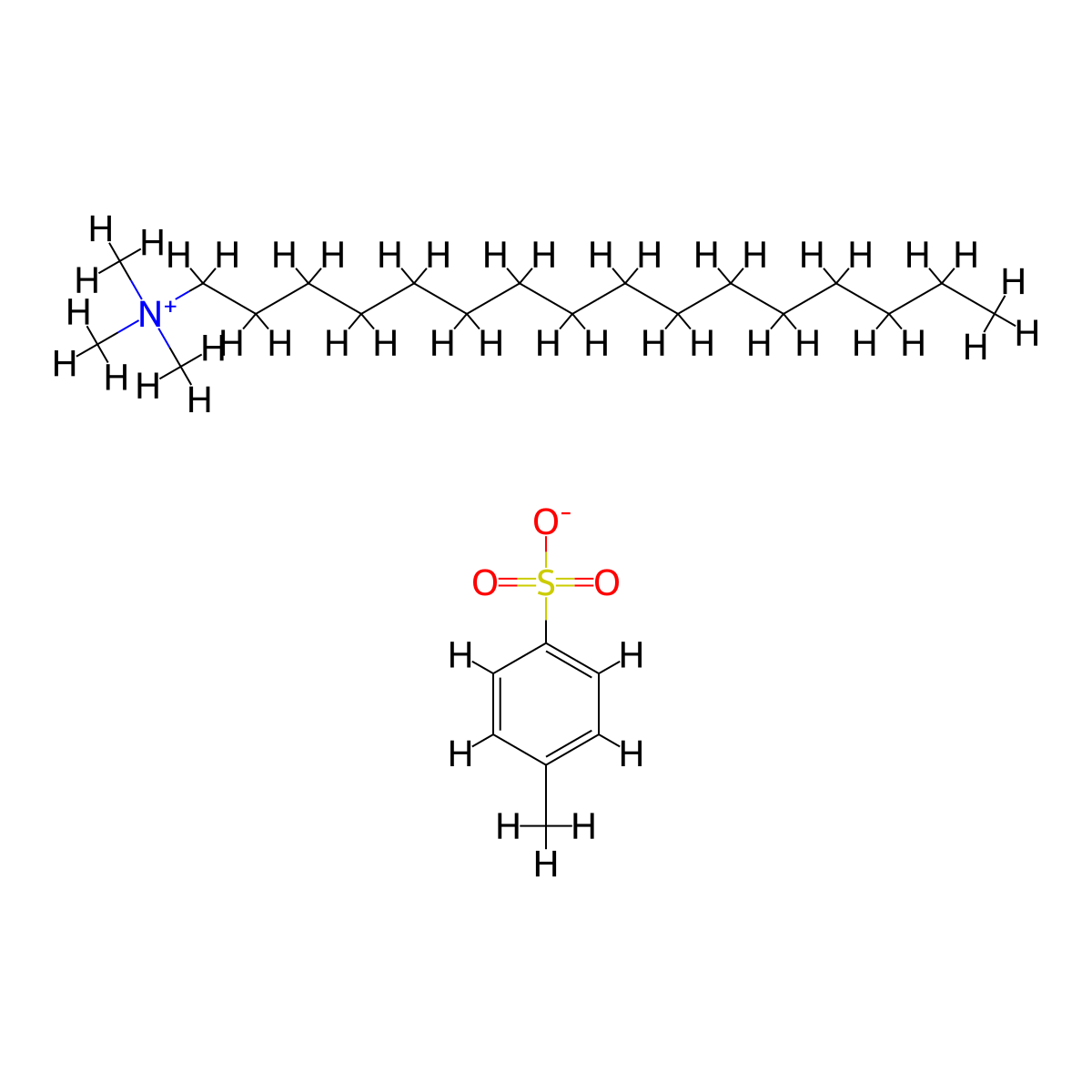 Trimethylcetylammonium p-toluenesulfonate molecular structure, CAS 138-32-9