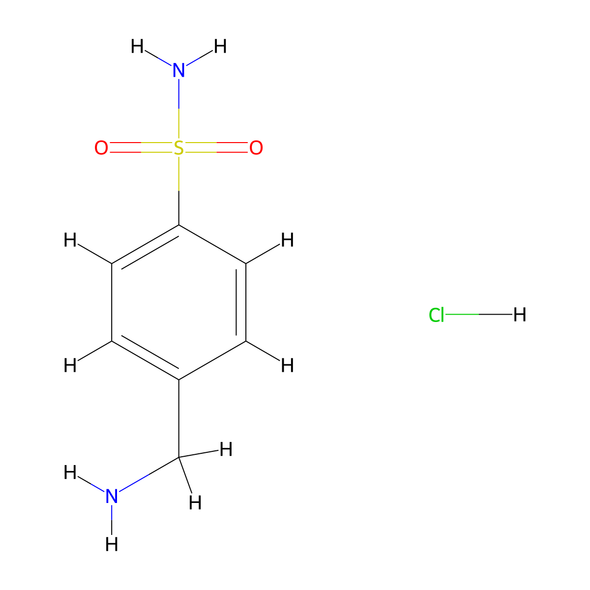 Mafenide Hydrochloride molecular structure, CAS 138-37-4