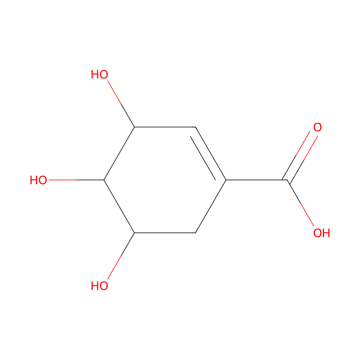Shikimic Acid molecular structure, CAS 138-59-0