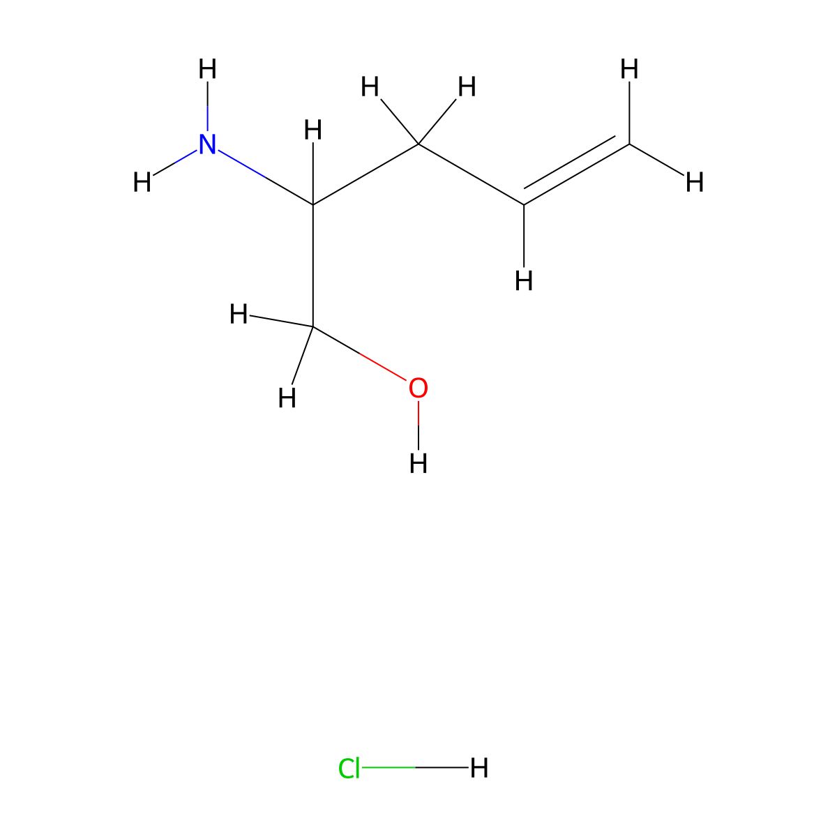 2-Aminopent-4-en-1-ol hydrochloride molecular structure, CAS 1380005-74-2