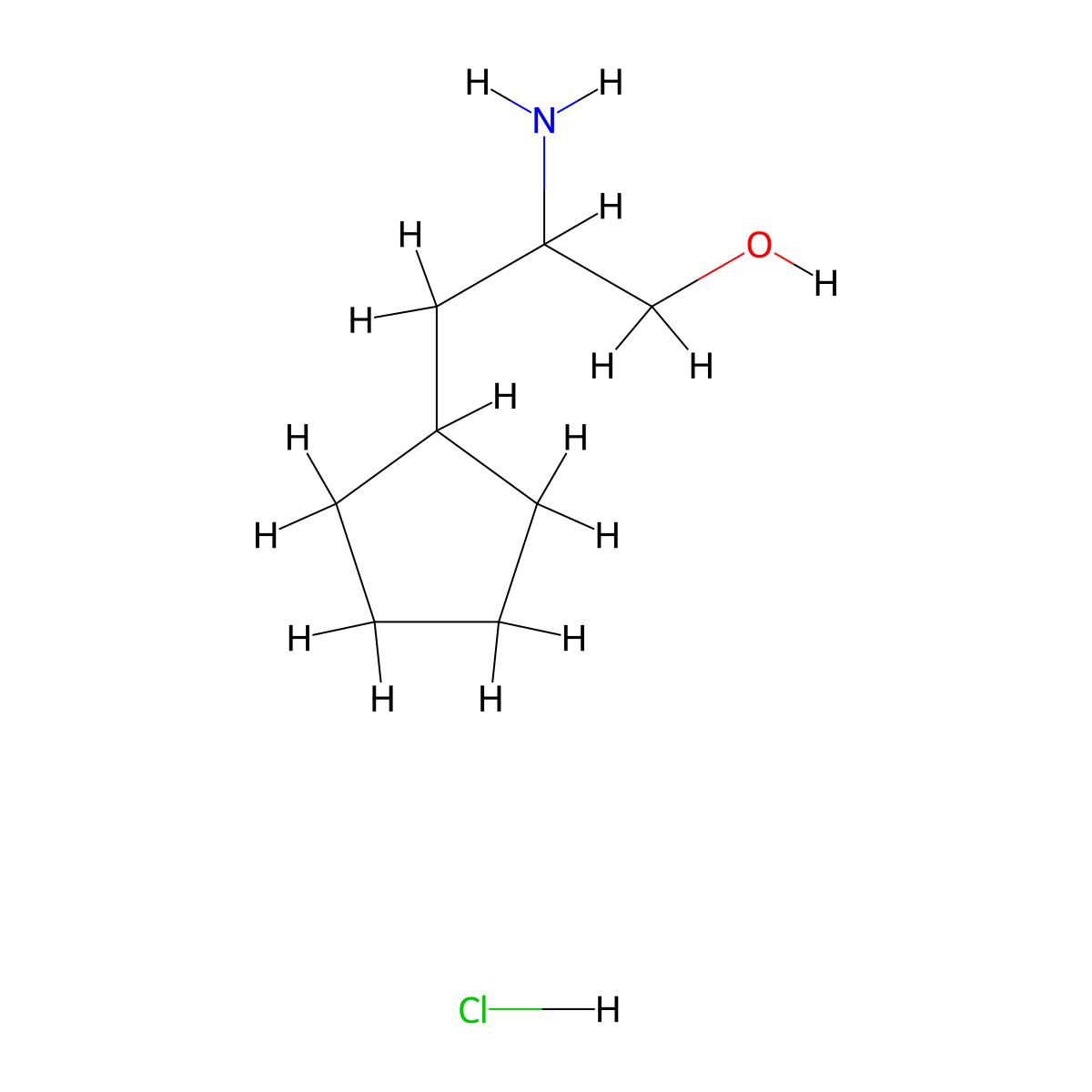 2-Amino-3-cyclopentylpropan-1-ol hydrochloride molecular structure, CAS 1380005-87-7
