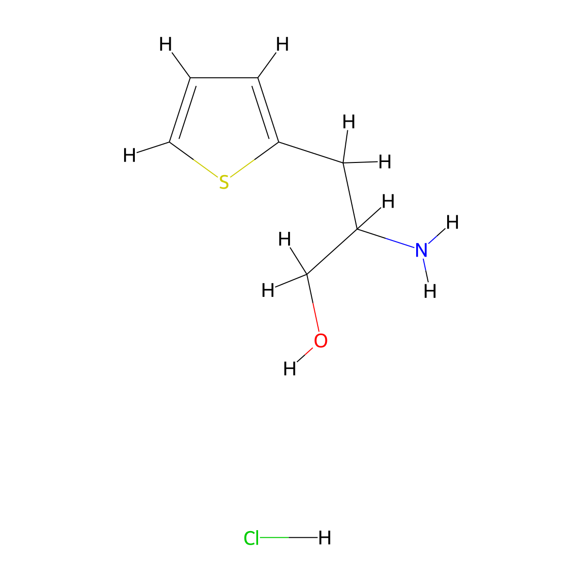 2-Amino-3-(thiophen-2-yl)propan-1-ol hydrochloride molecular structure, CAS 1380006-36-9