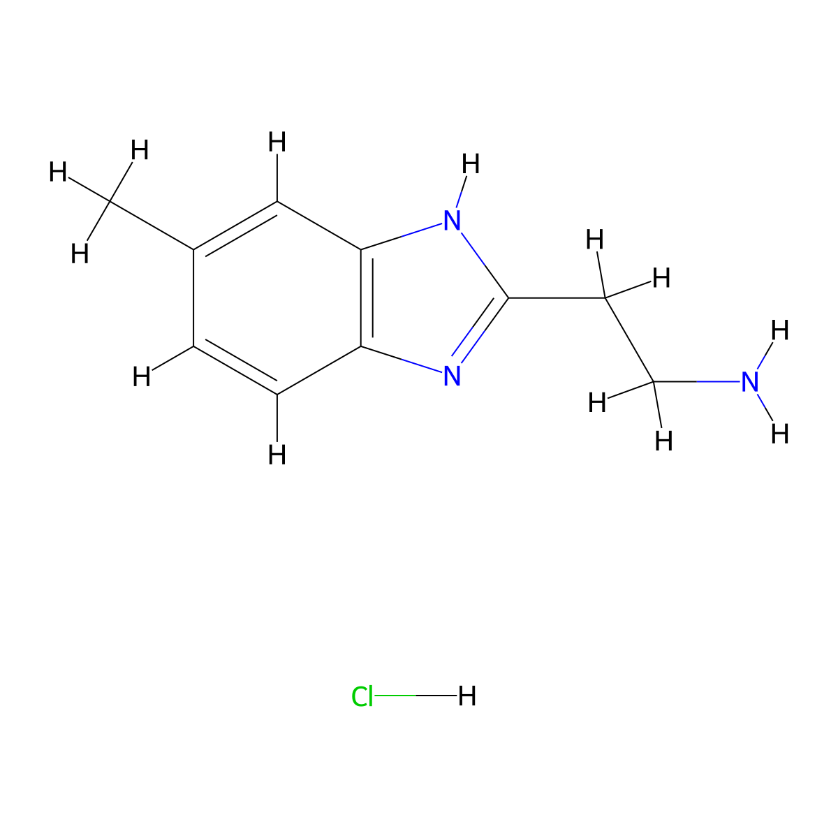2-(6-Methyl-1H-benzimidazol-2-yl)ethanamine hydrochloride molecular structure, CAS 1380009-77-7
