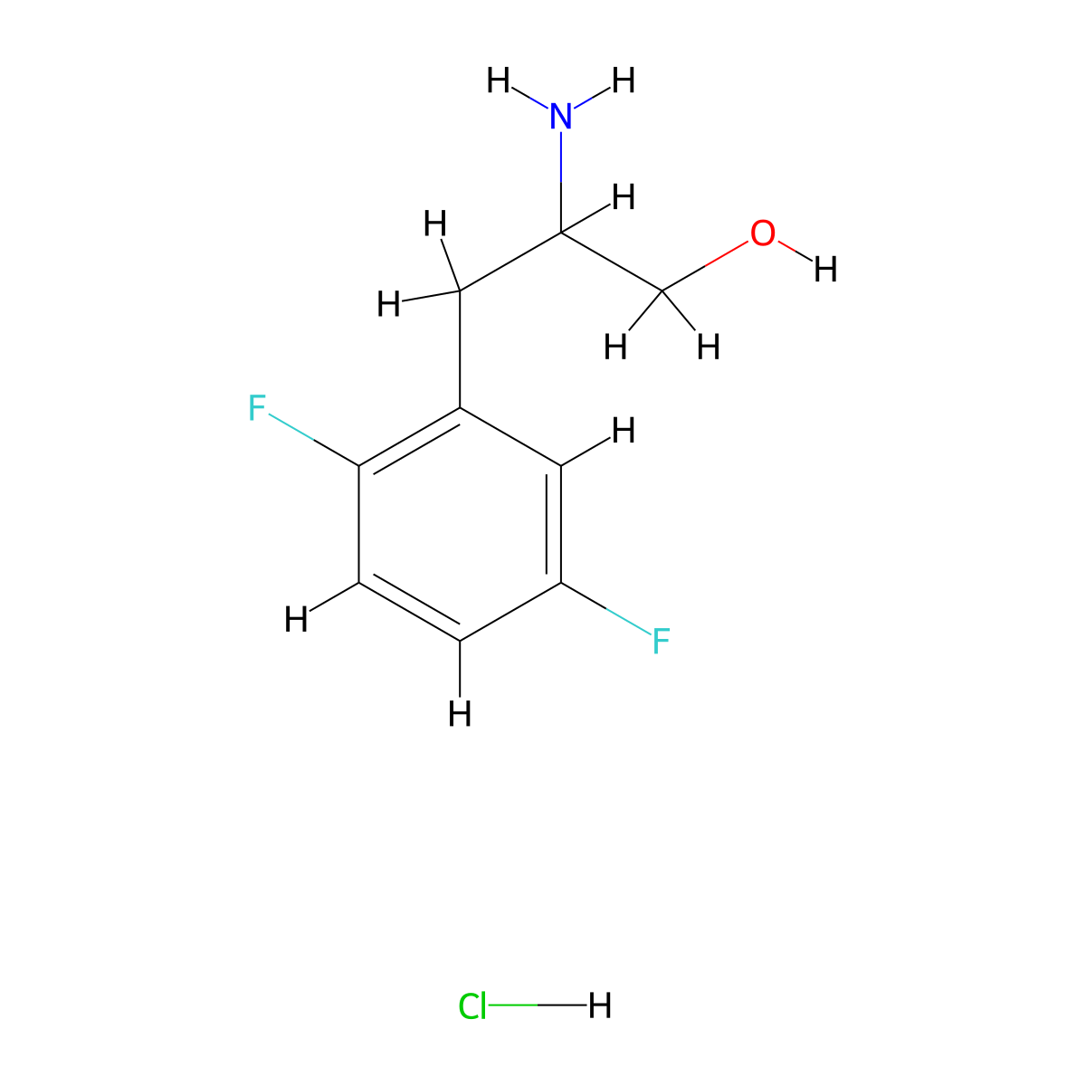 2-Amino-3-(2,5-difluorophenyl)propan-1-ol hydrochloride molecular structure, CAS 1380010-14-9
