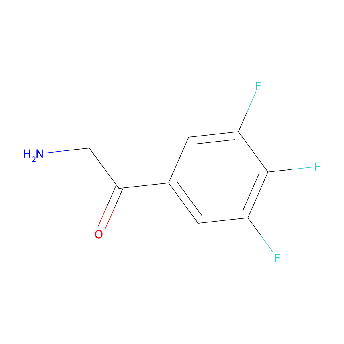 2-Amino-1-(3,4,5-trifluorophenyl)ethan-1-one molecular structure, CAS 1380013-21-7