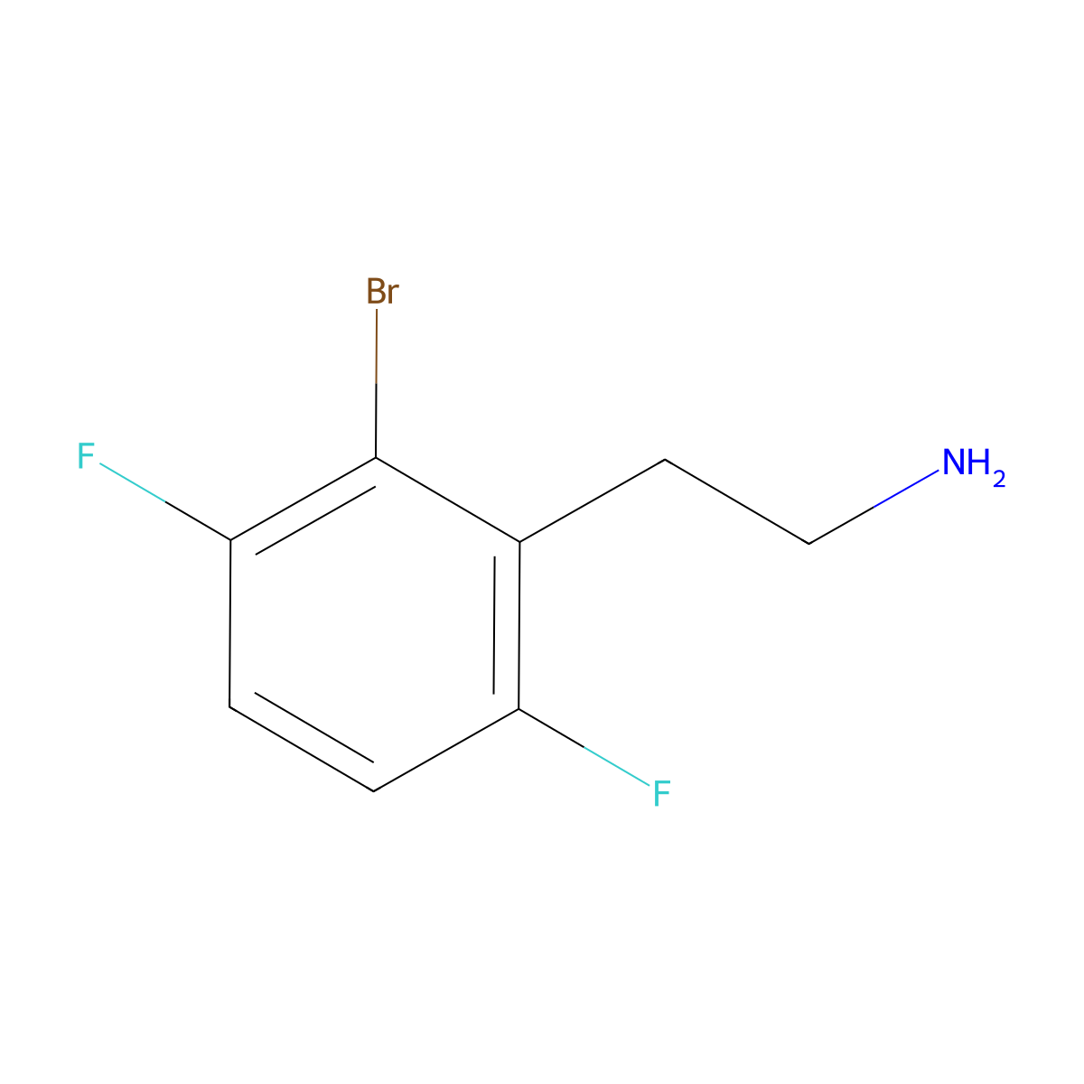 2-(2-Bromo-3,6-difluorophenyl)ethan-1-amine molecular structure, CAS 1380021-30-6