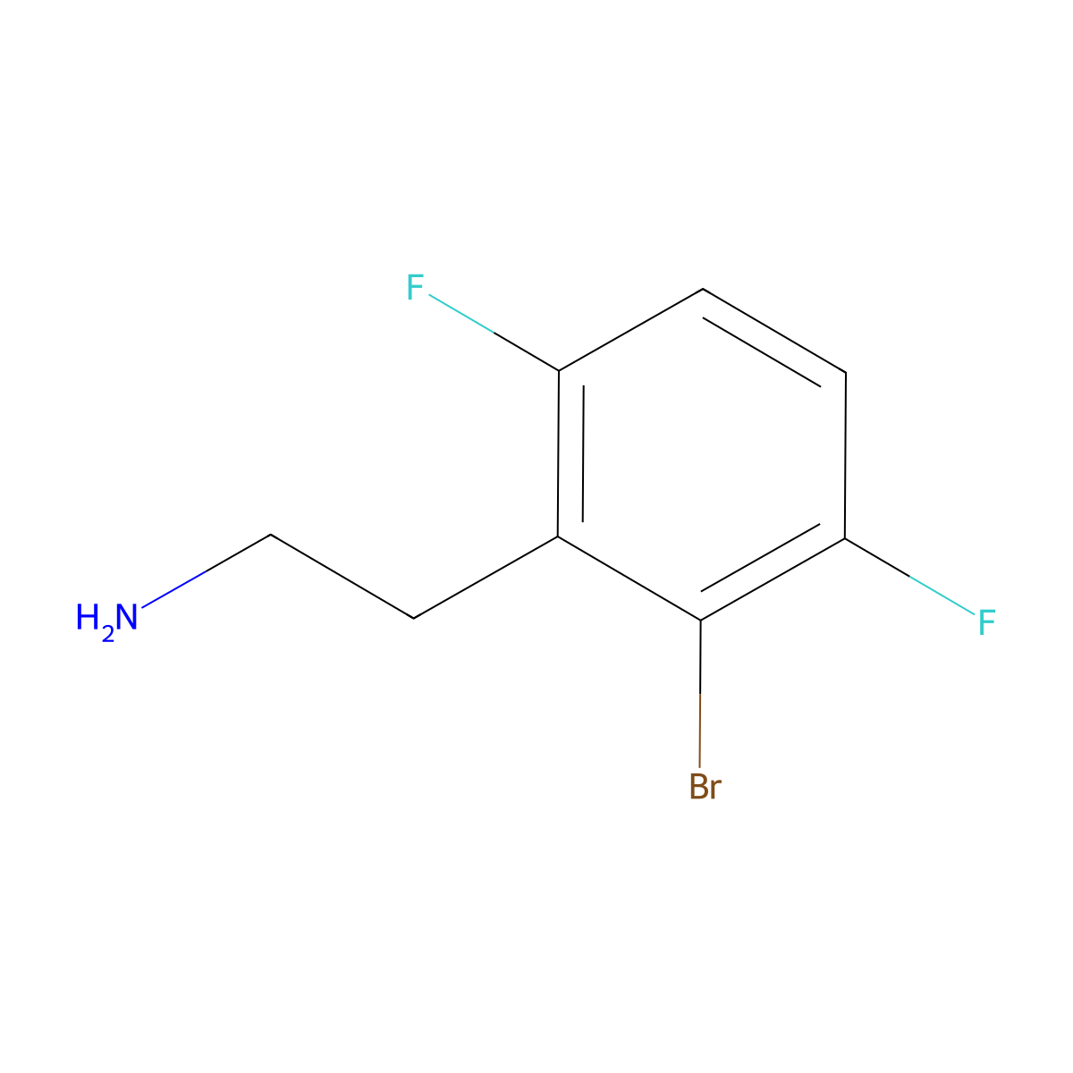 2-(2-Bromo-3,6-difluorophenyl)ethan-1-amine molecular structure, CAS 1380021-30-6