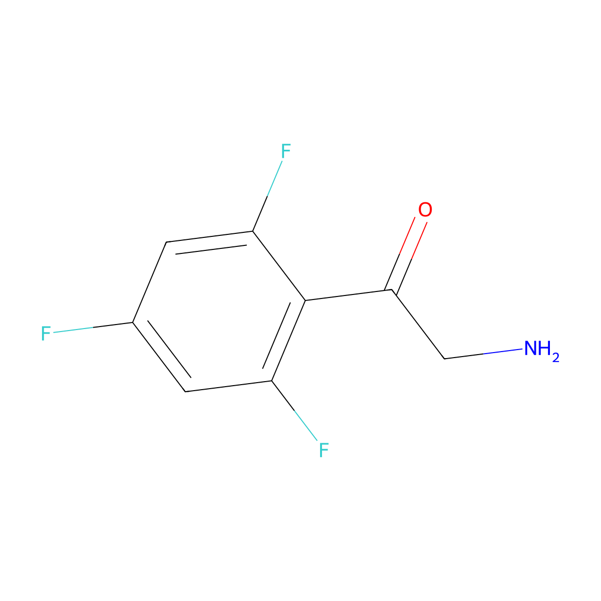 2-Amino-1-(2,4,6-trifluorophenyl)ethan-1-one molecular structure, CAS 1380021-48-6