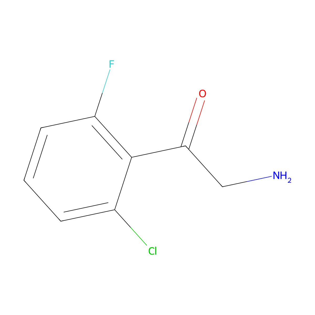2-Amino-1-(2-chloro-6-fluorophenyl)ethan-1-one molecular structure, CAS 1380024-55-4