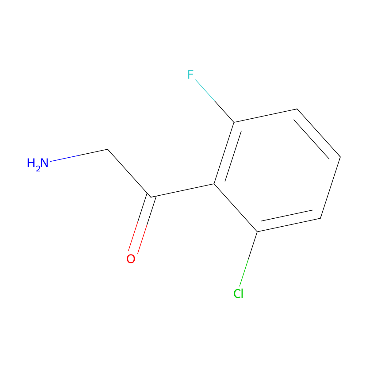 2-Amino-1-(2-chloro-6-fluorophenyl)ethan-1-one molecular structure, CAS 1380024-55-4
