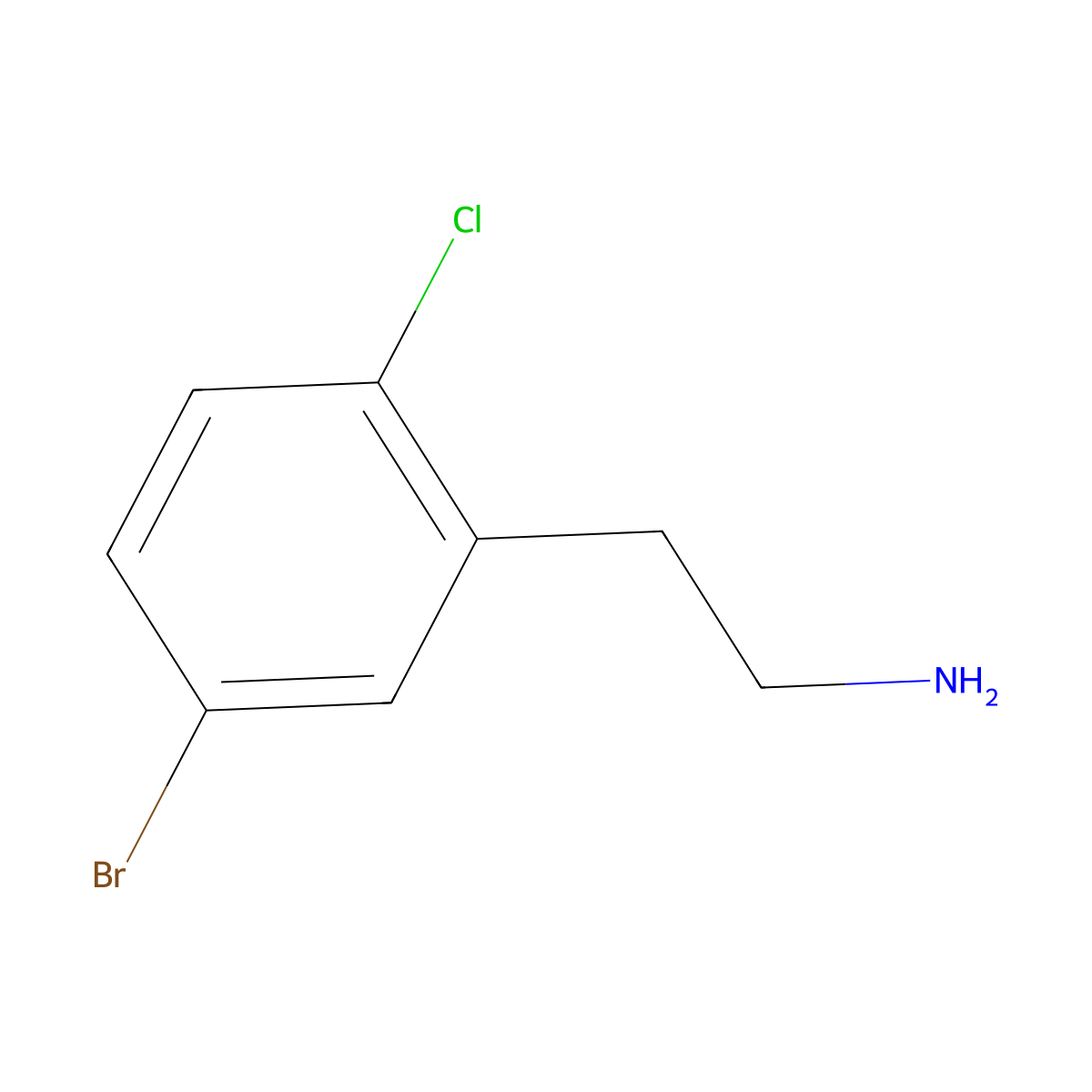 2-(5-Bromo-2-chlorophenyl)ethan-1-amine molecular structure, CAS 1380024-87-2