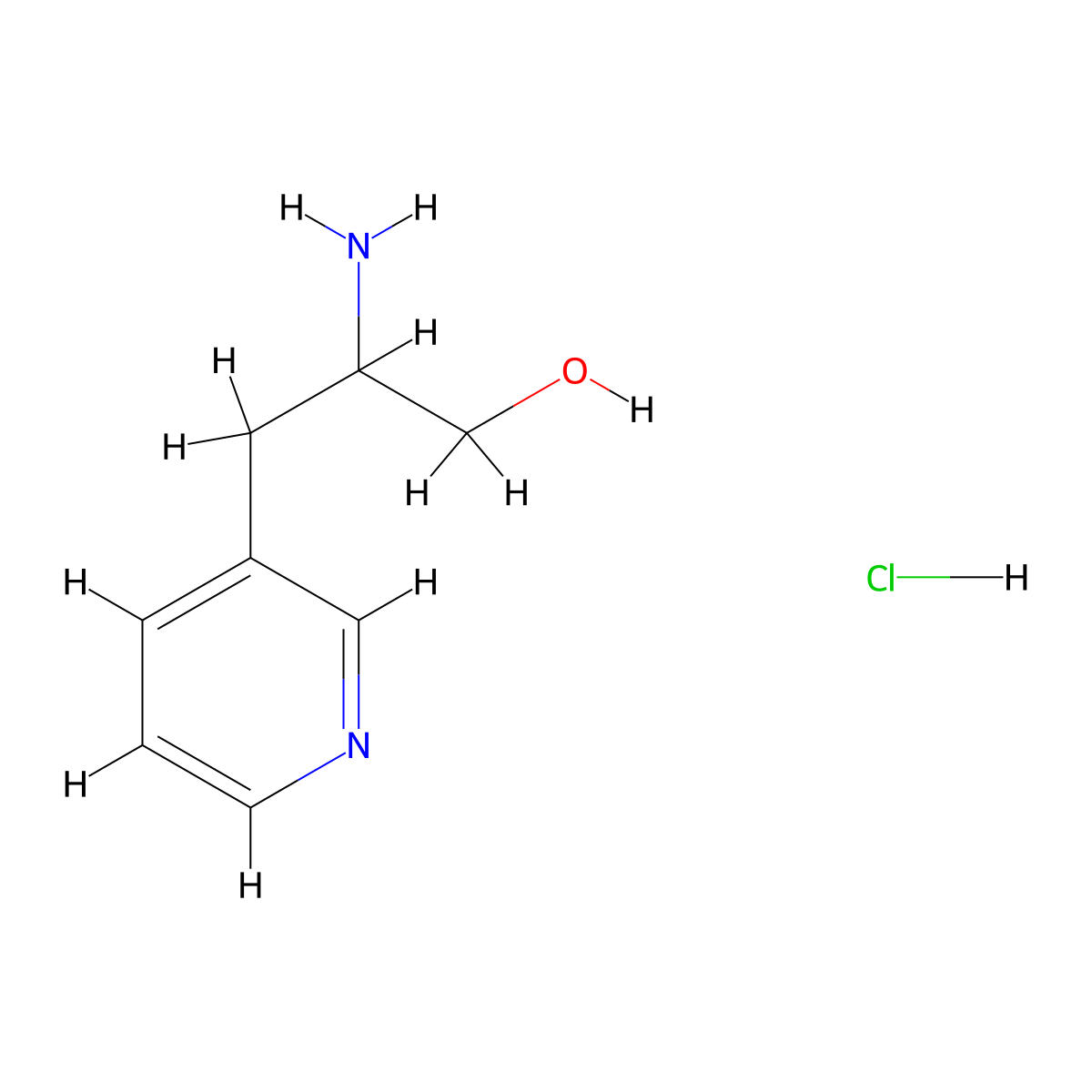 2-Amino-3-(pyridin-3-yl)propan-1-ol hydrochloride molecular structure, CAS 1380041-37-1