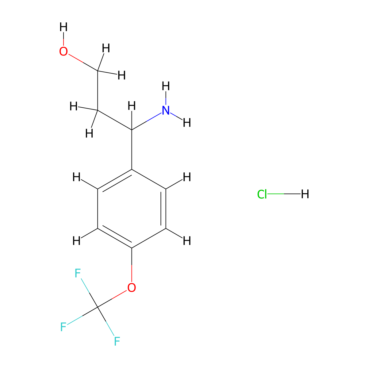 3-Amino-3-(4-(trifluoromethoxy)phenyl)propan-1-ol hydrochloride molecular structure, CAS 1380044-23-4