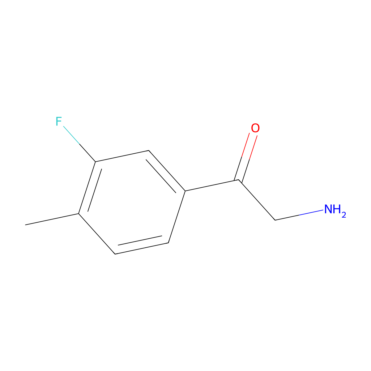2-Amino-1-(3-fluoro-4-methylphenyl)ethan-1-one molecular structure, CAS 1380044-87-0