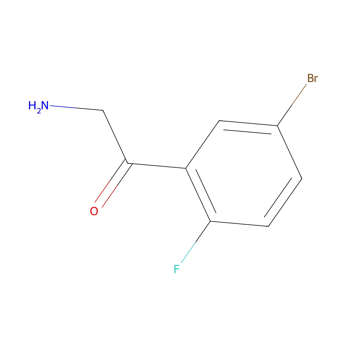 2-Amino-1-(5-bromo-2-fluorophenyl)ethan-1-one molecular structure, CAS 1380046-96-7
