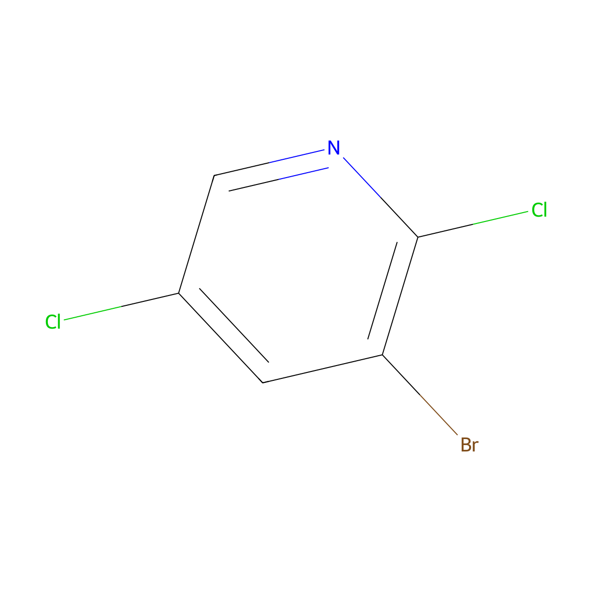 3-Bromo-2,5-dichloropyridine molecular structure, CAS 138006-41-4