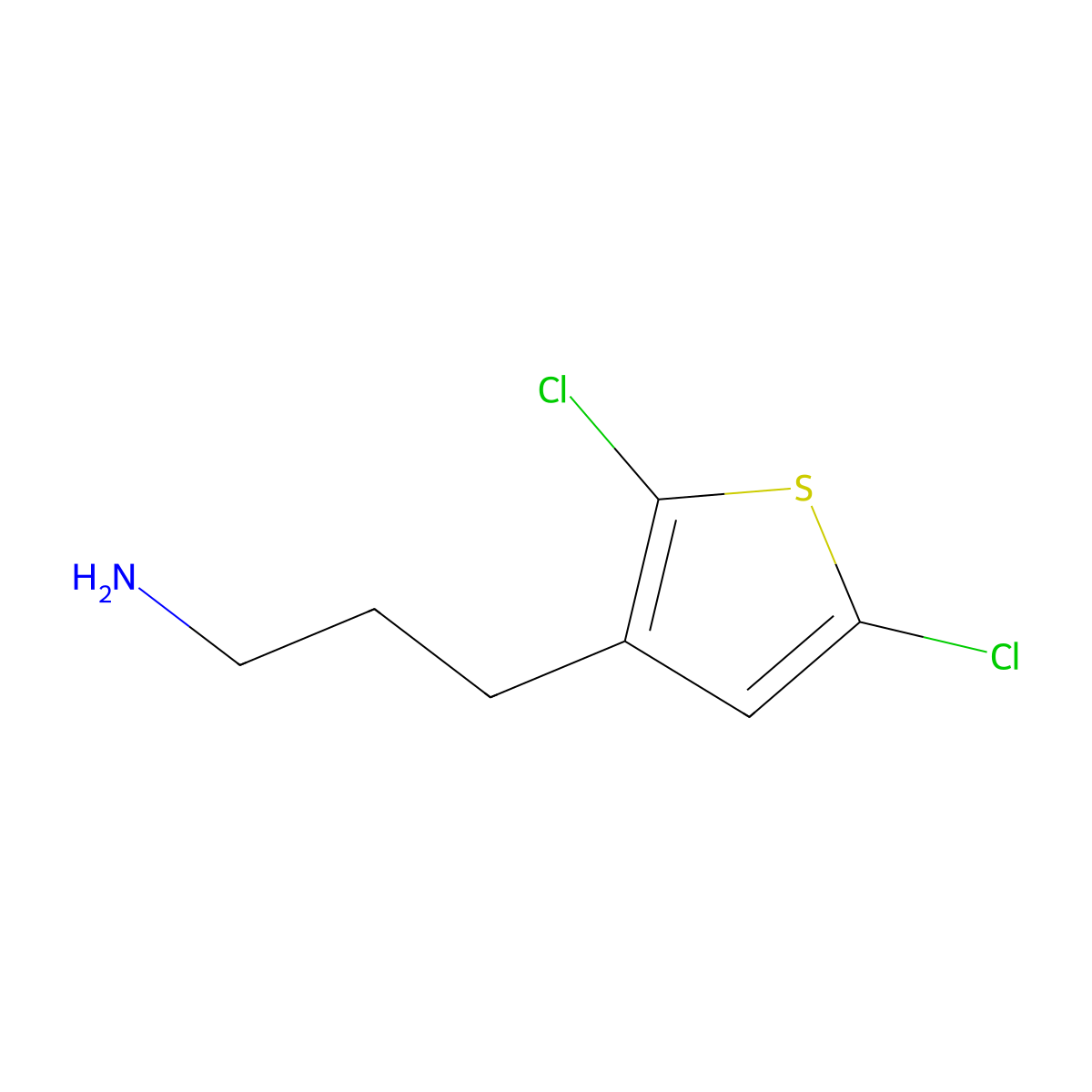 3-(2,5-Dichlorothiophen-3-yl)propan-1-amine molecular structure, CAS 1380065-31-5
