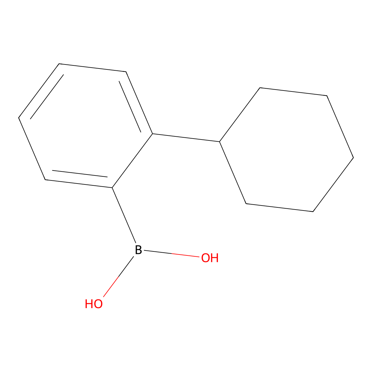 (2-Cyclohexylphenyl)boronic acid molecular structure, CAS 1380066-46-5