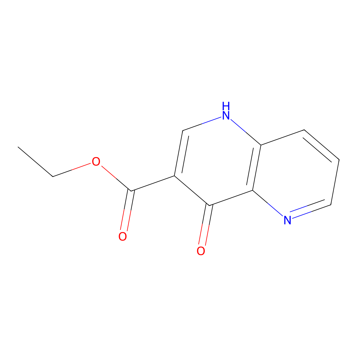 Ethyl 4-hydroxy-1,5-naphthyridine-3-carboxylate molecular structure, CAS 13801-51-9