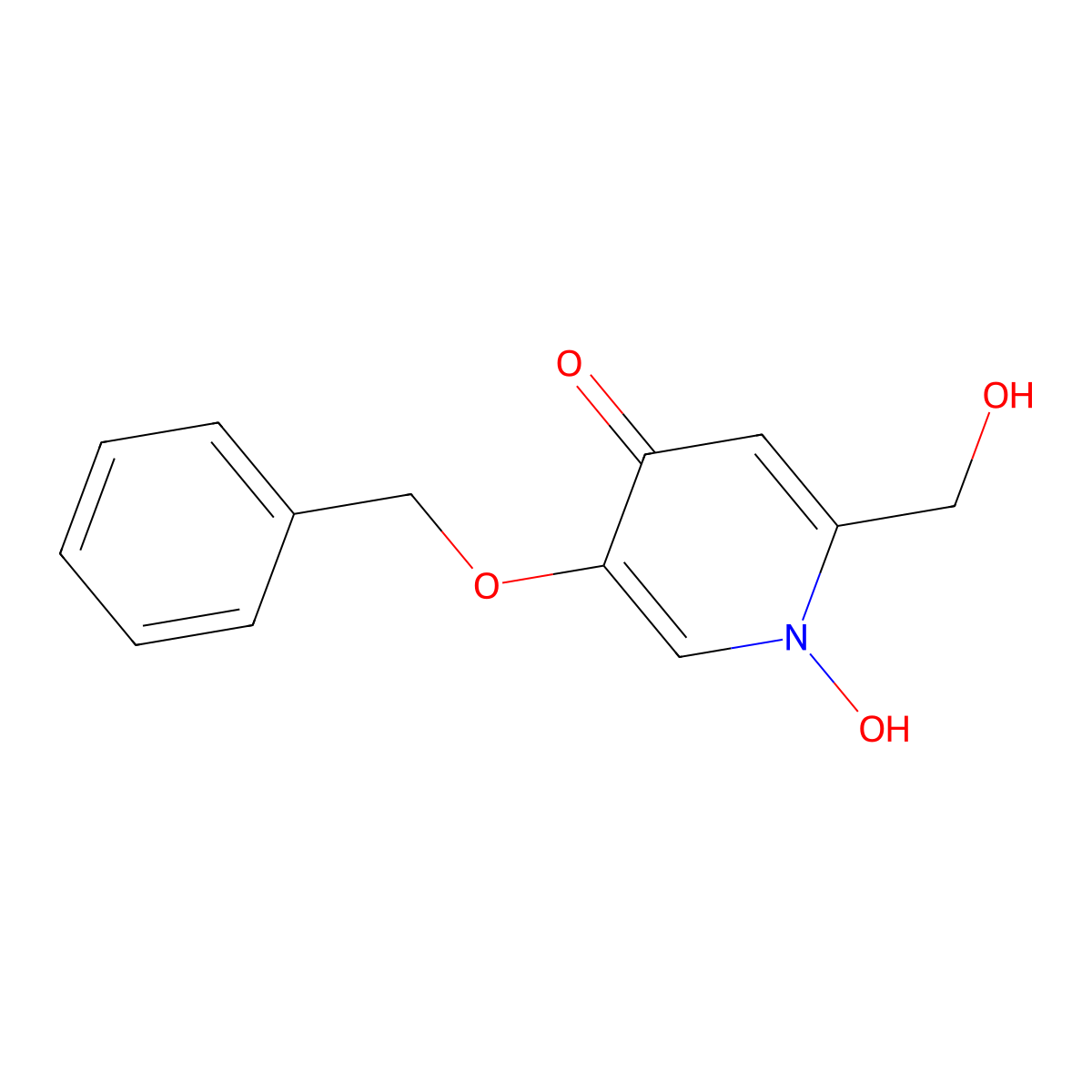 4(1H)-Pyridinone, 1-hydroxy-2-(hydroxymethyl)-5-(phenylmethoxy)- molecular structure, CAS 1380109-77-2