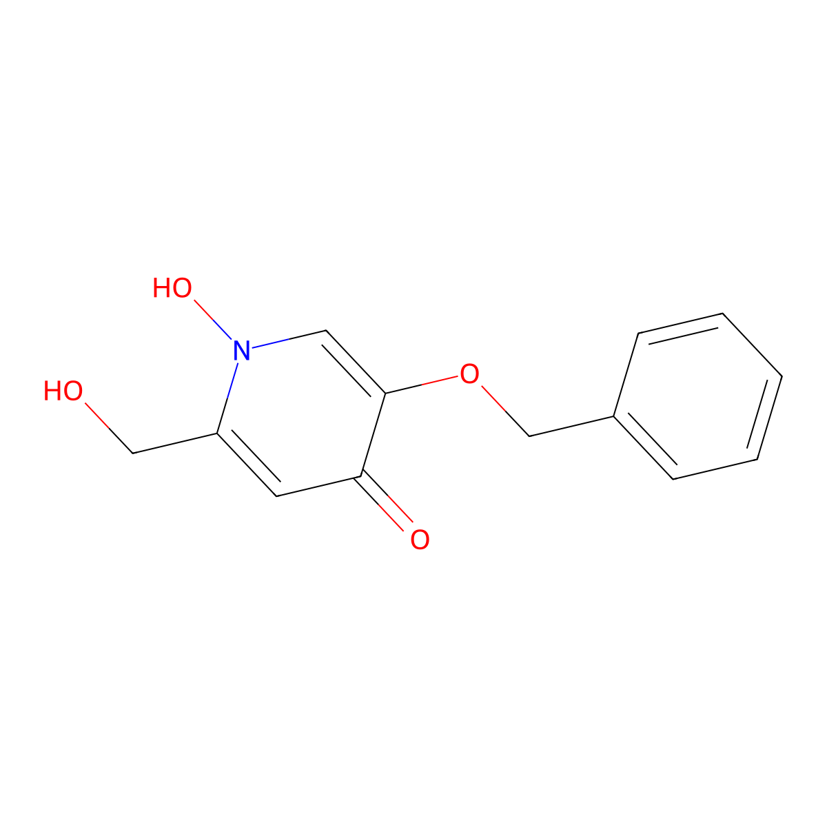 4(1H)-Pyridinone, 1-hydroxy-2-(hydroxymethyl)-5-(phenylmethoxy)- molecular structure, CAS 1380109-77-2